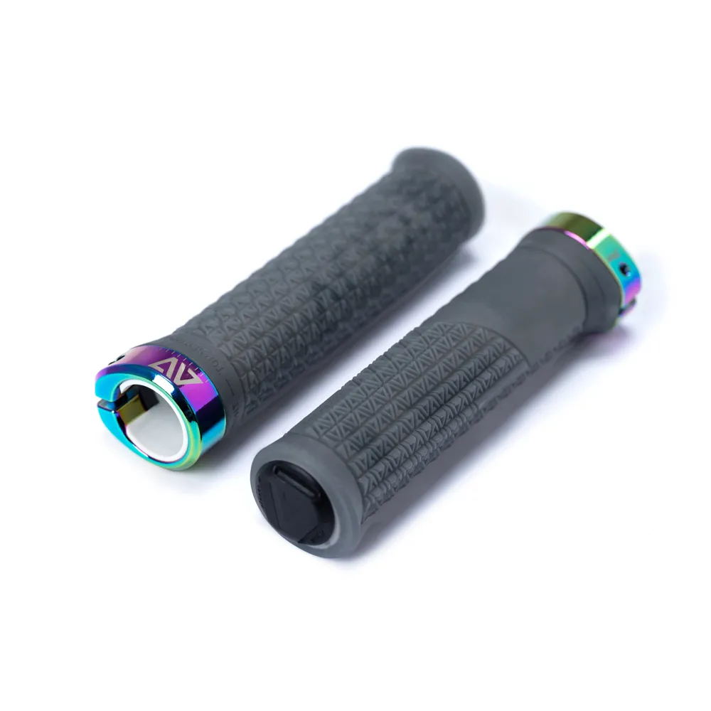 uPRISE Bikes Cube Acid Icon Pro MTB Grips - Black/Oilslick | Price match, 365 day return s, 18-Month Warranty, Finance Available & Free UK Delivery