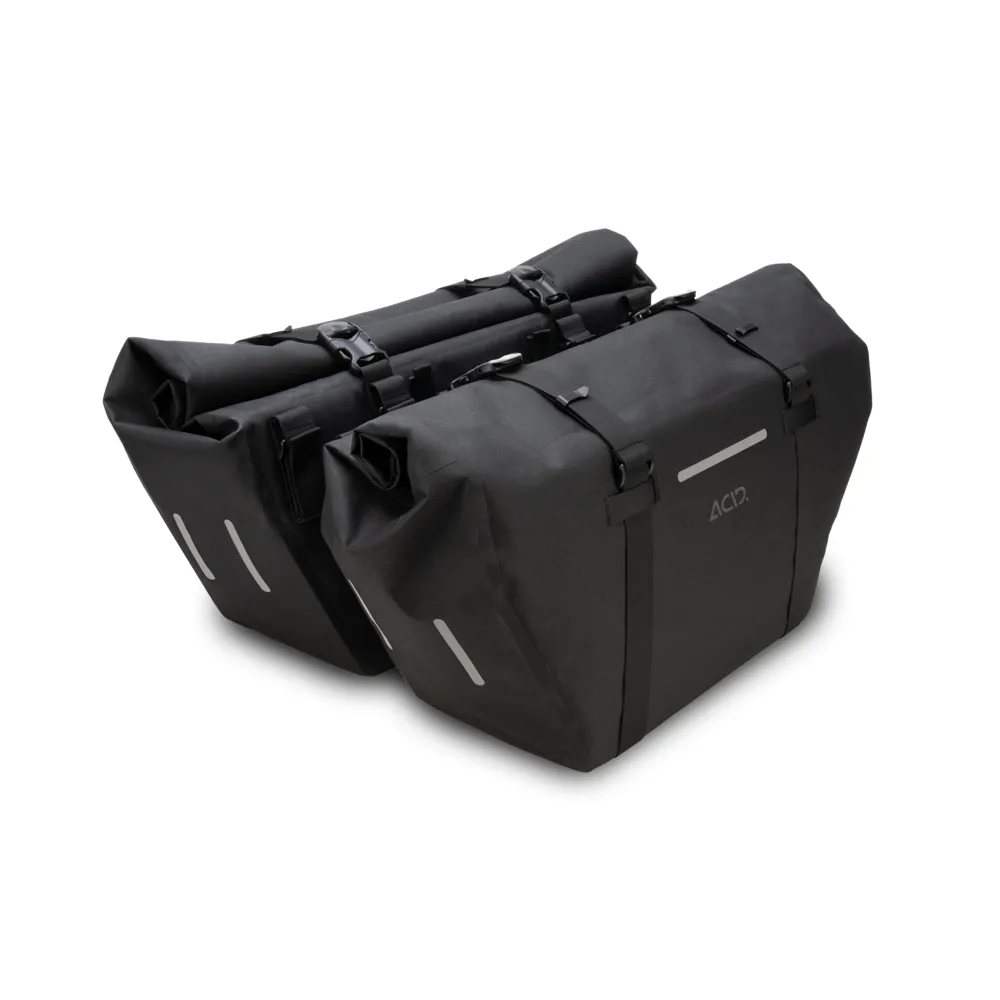 uPRISE Bikes Cube Acid Pro 45/2 Longtail Pannier Bags - Black | Price match, 365 day return s, 18-Month Warranty, Finance Available & Free UK Delivery