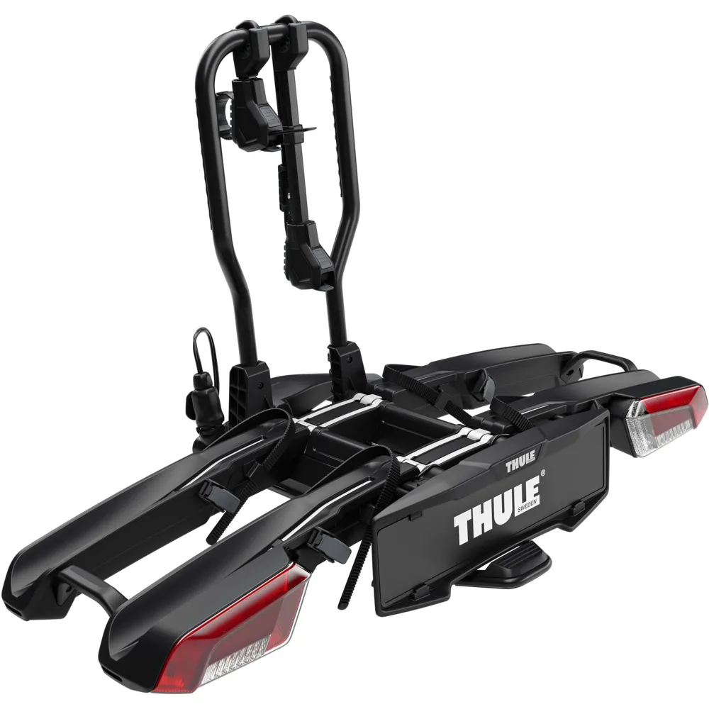 uPRISE Bikes Thule EasyFold 3 2 Bike AcuTight 13-pin Towball Bike Carrier - Black/Silver | Price match, 365 day return s, 18-Month Warranty, Finance Available & Free UK Delivery