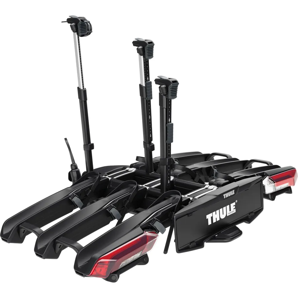 uPRISE Bikes Thule Epos ParkSecure 3-Bike 13-Pin Towball Bike Carrier - Black/Silver | Price match, 365 day returns, 18-Month Warranty, Finance Available & Free UK Delivery