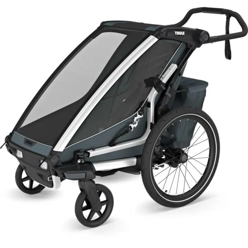 Thule Chariot Cross 2 Single Child Carrier with Cycling and Strolling Kit - Dark Slate-1