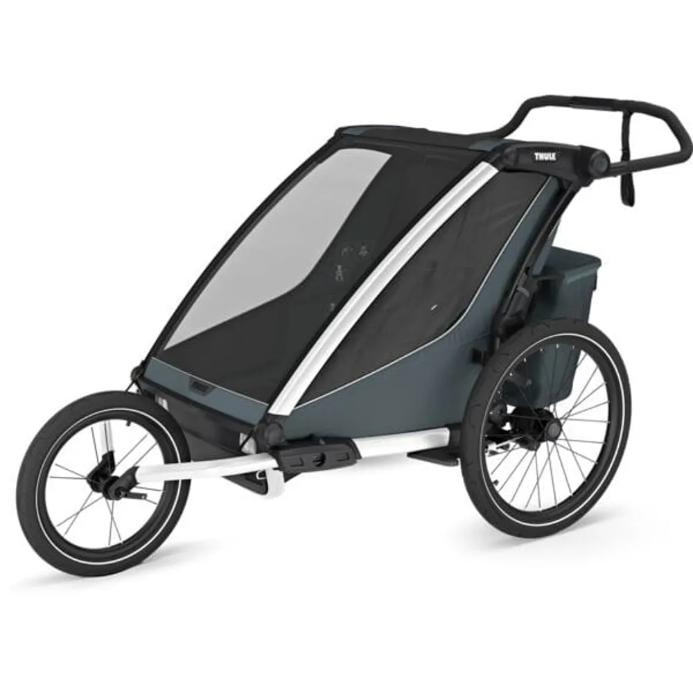 uPRISE Bikes Thule Chariot Cross 2 Double Child Carrier - Slate Grey | Price match, 365 day return s, 18-Month Warranty, Finance Available & Free UK Delivery