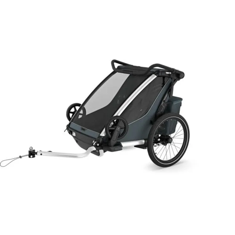 Thule Chariot Cross 2 Double Child Carrier with Cycling and Strolling Kit - Dark Slate-2