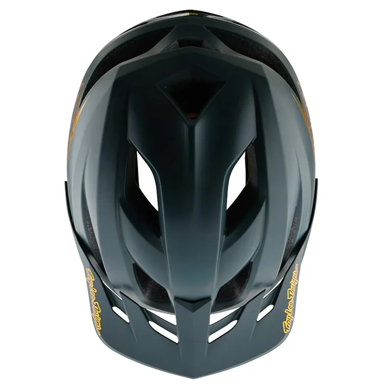 Troy Lee Designs Flowline Mips MTB Helmet - Point Grey/Gold-3
