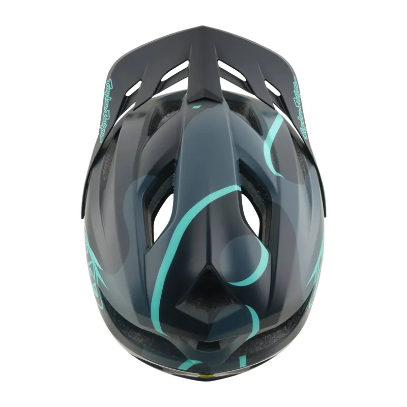 Troy Lee Designs Flowline SE MIPS MTB Helmet - Badge Carbon/Real Teal-7