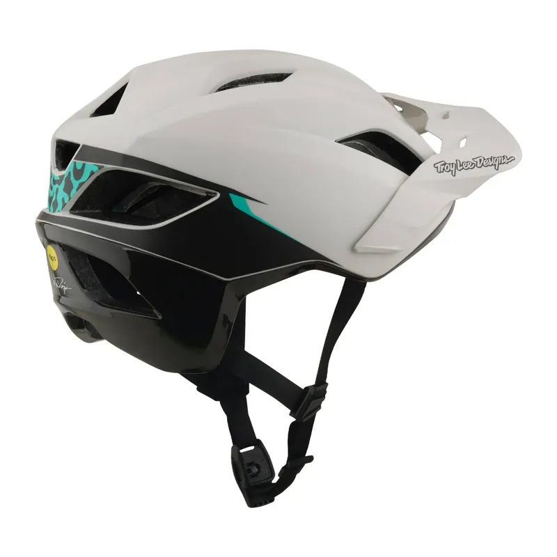 Troy Lee Designs Flowline SE MIPS MTB Helmet - Stacks Pumice/Real Teal-5