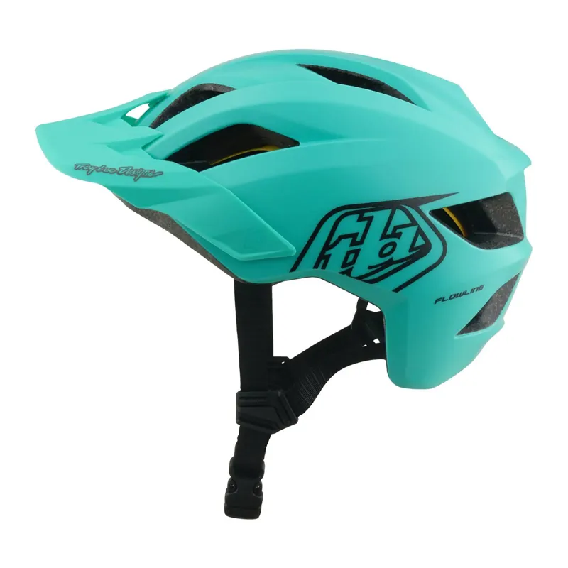 Troy Lee Designs Flowline MIPS Youth Helmet - Point Charcoal/Real Teal-1