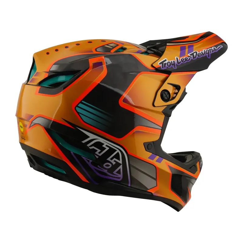 Troy Lee Designs D4 Carbon Mips Full Face Helmet - Crest Gold-3