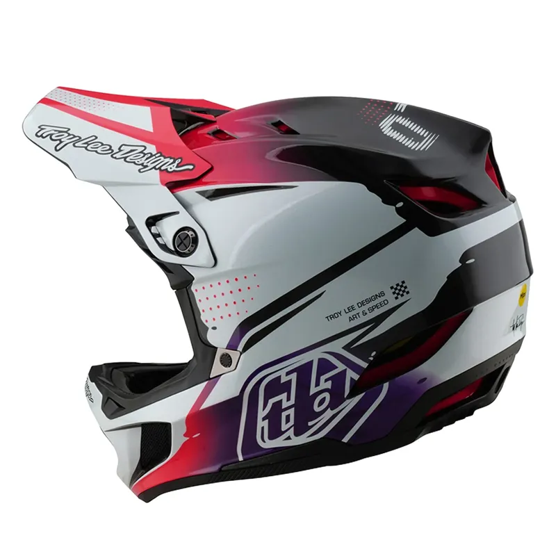 Troy Lee Designs D4 Carbon Mips Full Face Helmet - Drip White-4