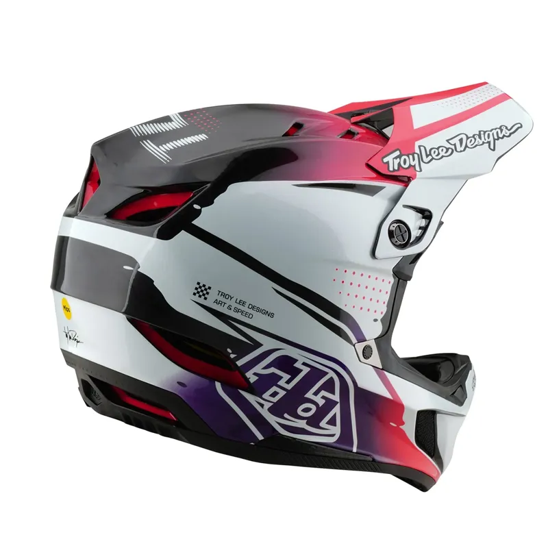 Troy Lee Designs D4 Carbon Mips Full Face Helmet - Drip White-5