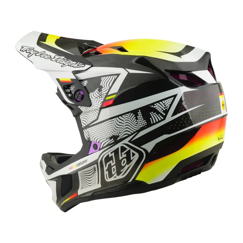 Troy Lee Designs D4 Carbon Mips Full Face Helmet - Lined Up Black-2