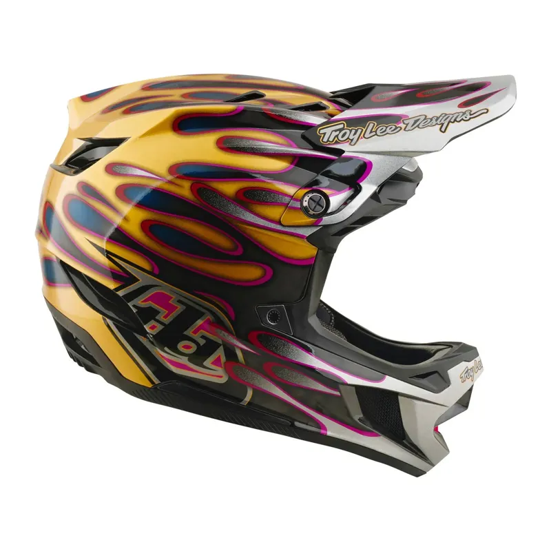 Troy Lee Designs D4 Carbon Mips Full Face Helmet - Overspray Gold/Black-3