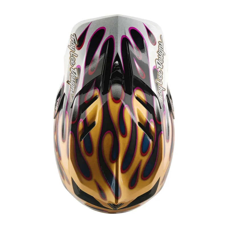 Troy Lee Designs D4 Carbon Mips Full Face Helmet - Overspray Gold/Black-7