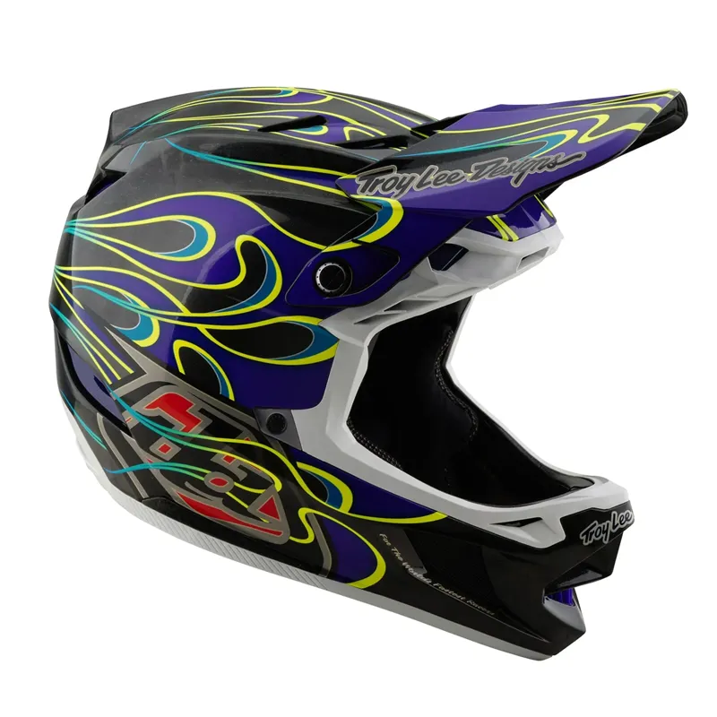 Troy Lee Designs D4 Carbon Mips Full Face Helmet - Torched Black/Purple-3