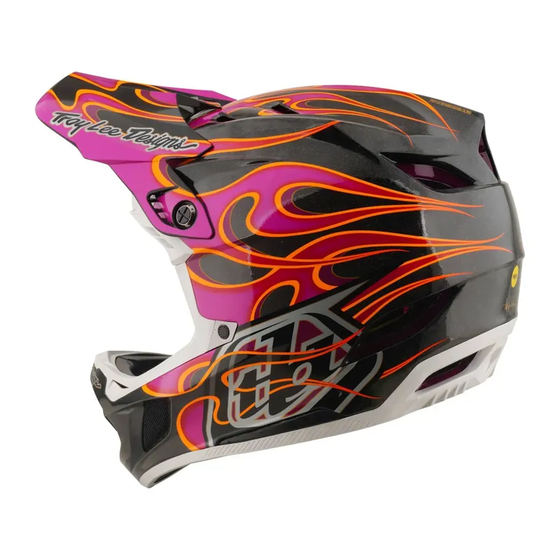 Troy Lee Designs D4 Carbon Mips Full Face Helmet - Torched Carbon/Magenta-4