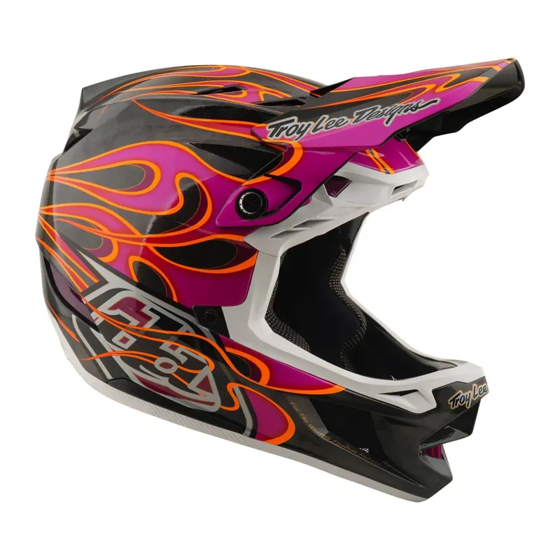 Troy Lee Designs D4 Carbon Mips Full Face Helmet - Torched Carbon/Magenta-1