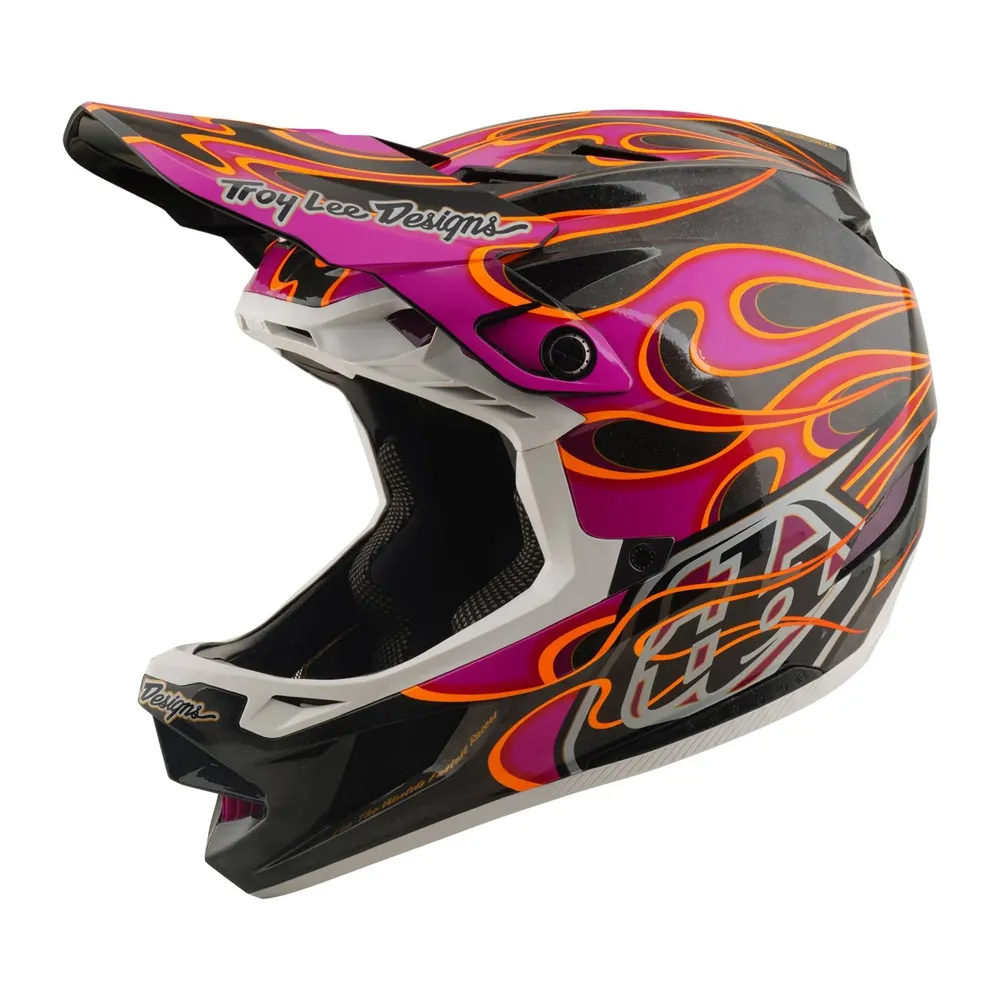 uPRISE Bikes Troy Lee Designs D4 Carbon Mips Full Face Helmet - Torched Carbon/Magenta | Price match, 365 day returns, 18-Month Warranty, Finance Available & Free UK Delivery