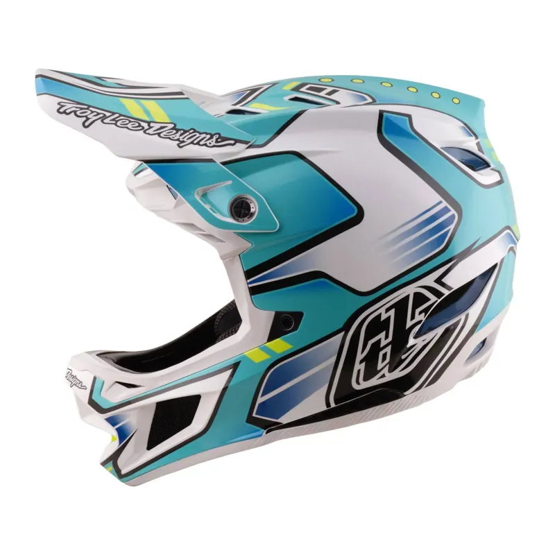 Troy Lee Designs D4 Composite MIPS Full Face Helmet - Crest Real Teal-2