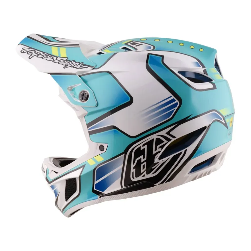 Troy Lee Designs D4 Composite MIPS Full Face Helmet - Crest Real Teal-4