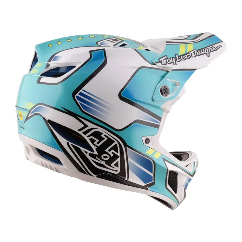 Troy Lee Designs D4 Composite MIPS Full Face Helmet - Crest Real Teal-5