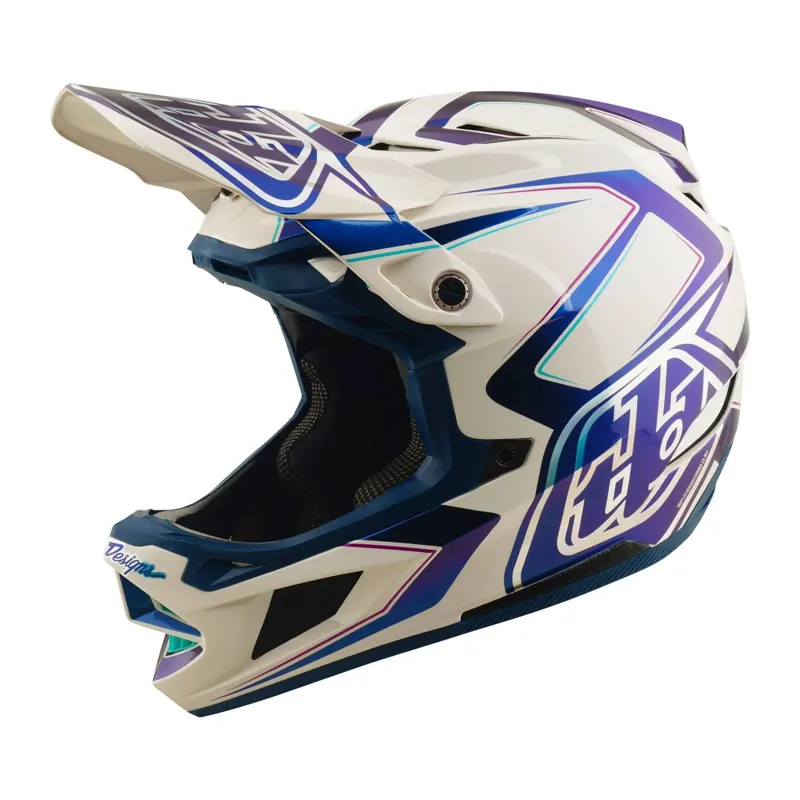 Troy Lee Designs D4 Composite MIPS Full Face Helmet - Flared White/Indigo