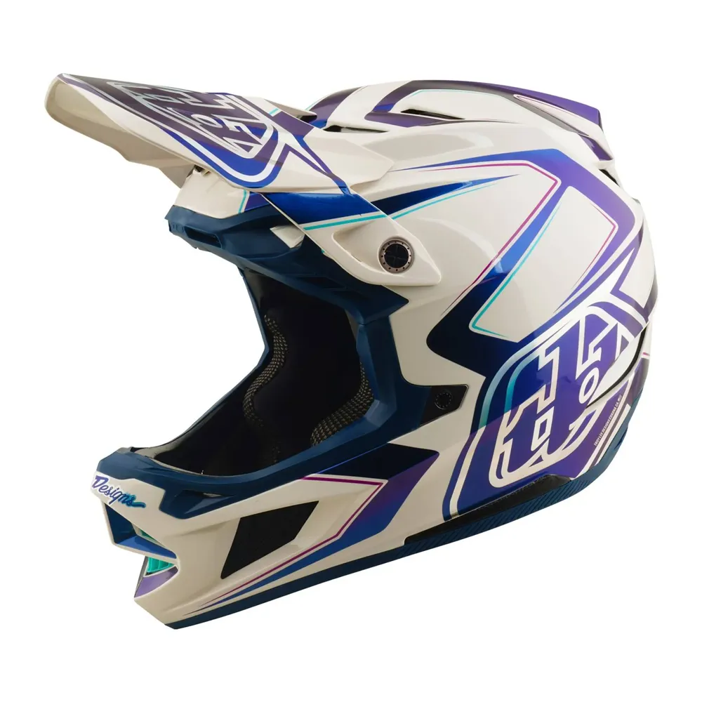 uPRISE Bikes Troy Lee Designs D4 Composite MIPS Full Face Helmet - Flared White/Indigo | Price match, 365 day returns, 18-Month Warranty, Finance Available & Free UK Delivery
