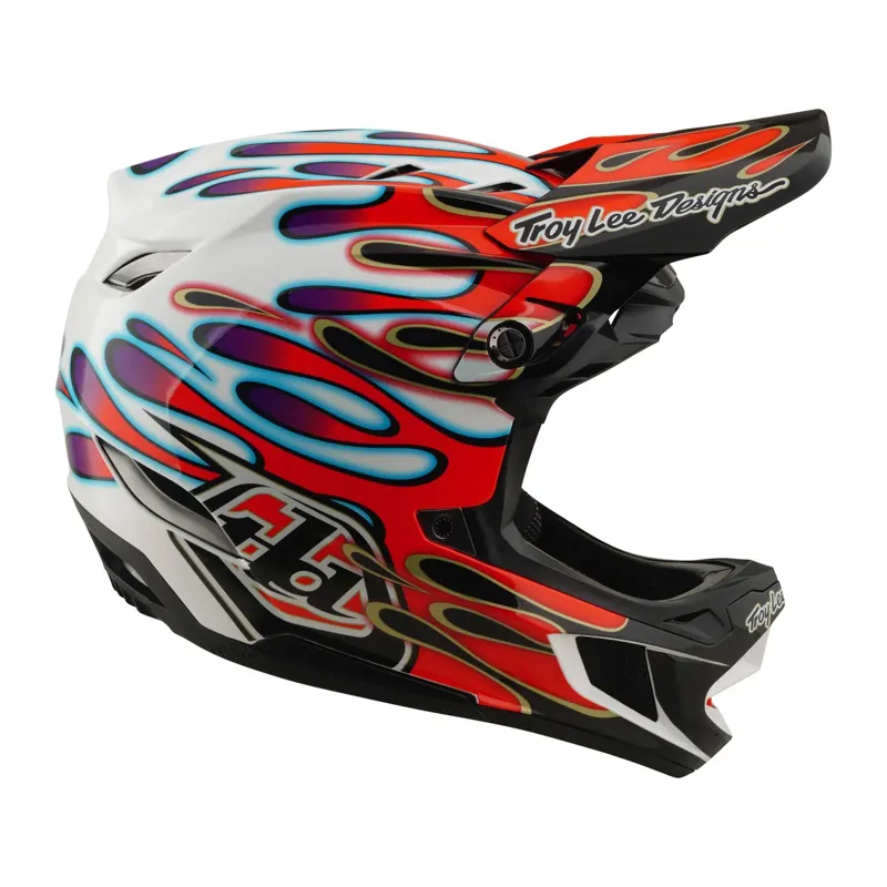 Troy Lee Designs D4 Composite MIPS Full Face Helmet - Overspray White/Red-3