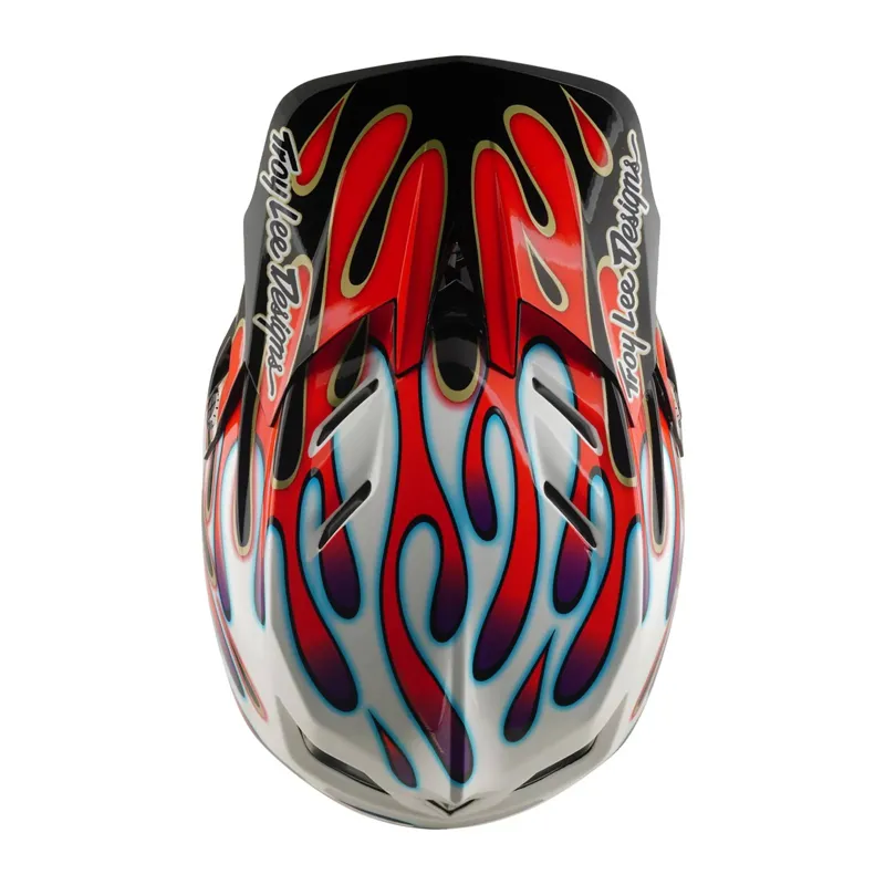 Troy Lee Designs D4 Composite MIPS Full Face Helmet - Overspray White/Red-7