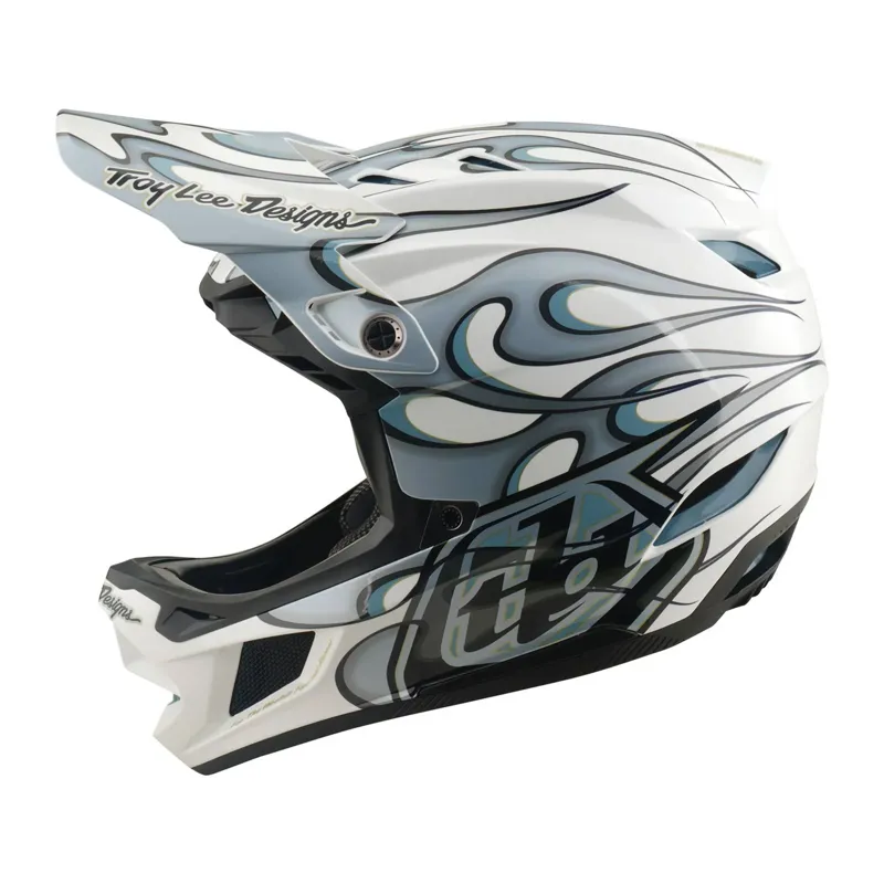 Troy Lee Designs D4 Composite MIPS Full Face Helmet - Torched White/Silver-2