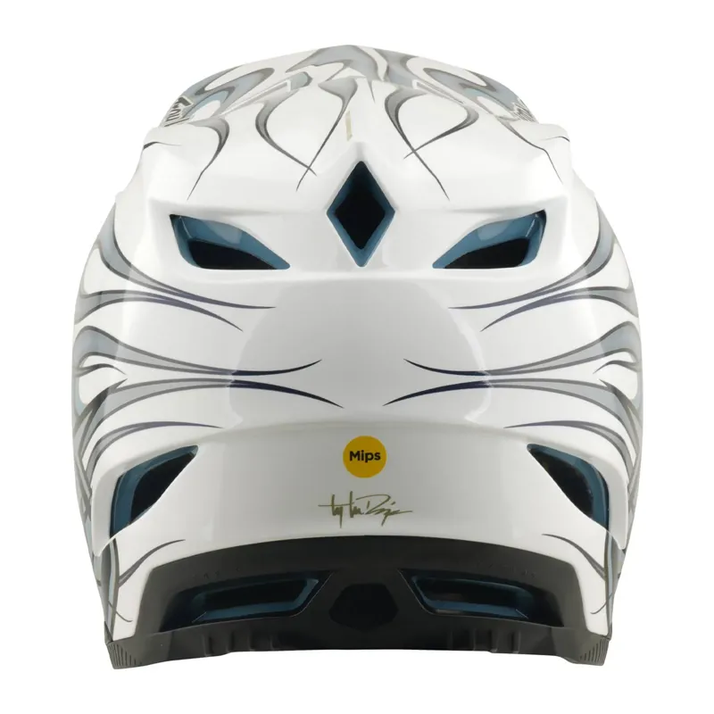 Troy Lee Designs D4 Composite MIPS Full Face Helmet - Torched White/Silver-6