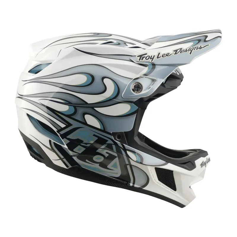 Troy Lee Designs D4 Composite MIPS Full Face Helmet - Torched White/Silver-3