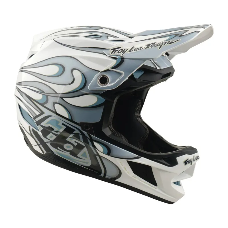 Troy Lee Designs D4 Composite MIPS Full Face Helmet - Torched White/Silver-1