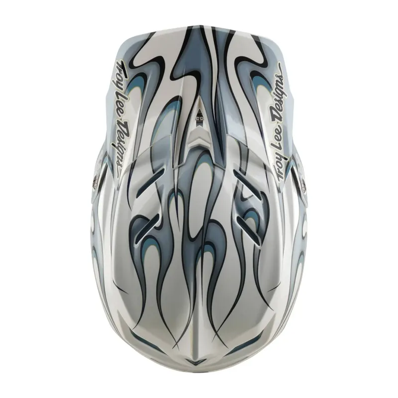 Troy Lee Designs D4 Composite MIPS Full Face Helmet - Torched White/Silver-7