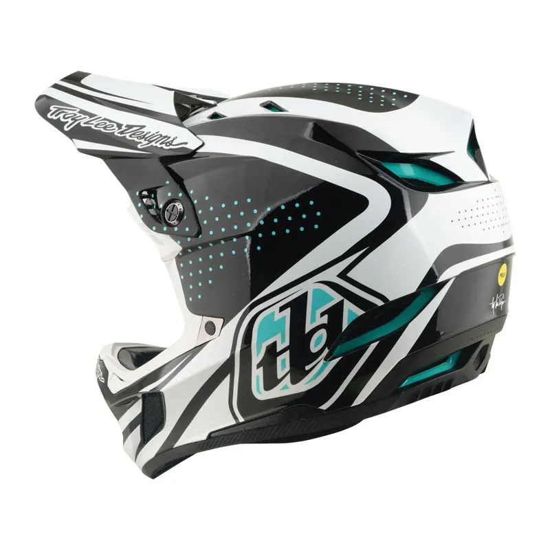 Troy Lee Designs D4 Polyacrylate Mips Full Face Helmet - The Line Charcoal/White-2