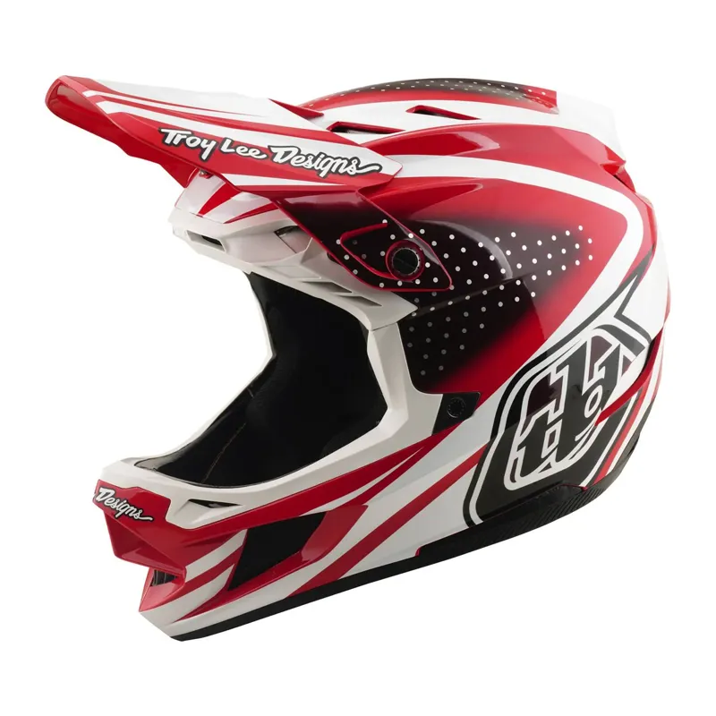 Troy Lee Designs D4 Polyacrylate Mips Full Face Helmet - The Line Fire/White