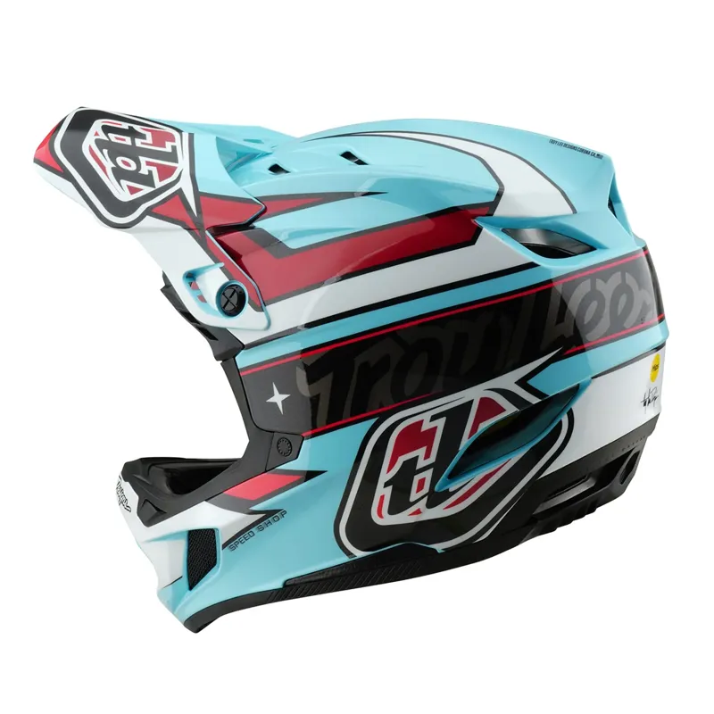 Troy Lee Designs D4 Polyacrylate Mips Full Face Helmet - Linear Blue-4