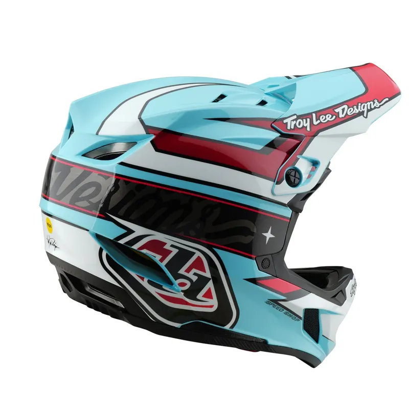 Troy Lee Designs D4 Polyacrylate Mips Full Face Helmet - Linear Blue-5