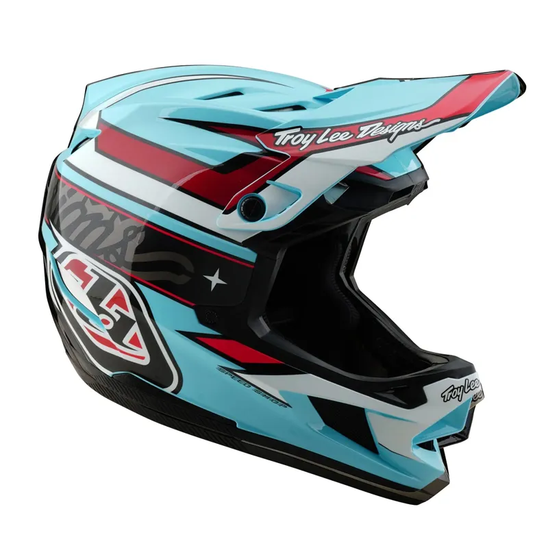 Troy Lee Designs D4 Polyacrylate Mips Full Face Helmet - Linear Blue-3