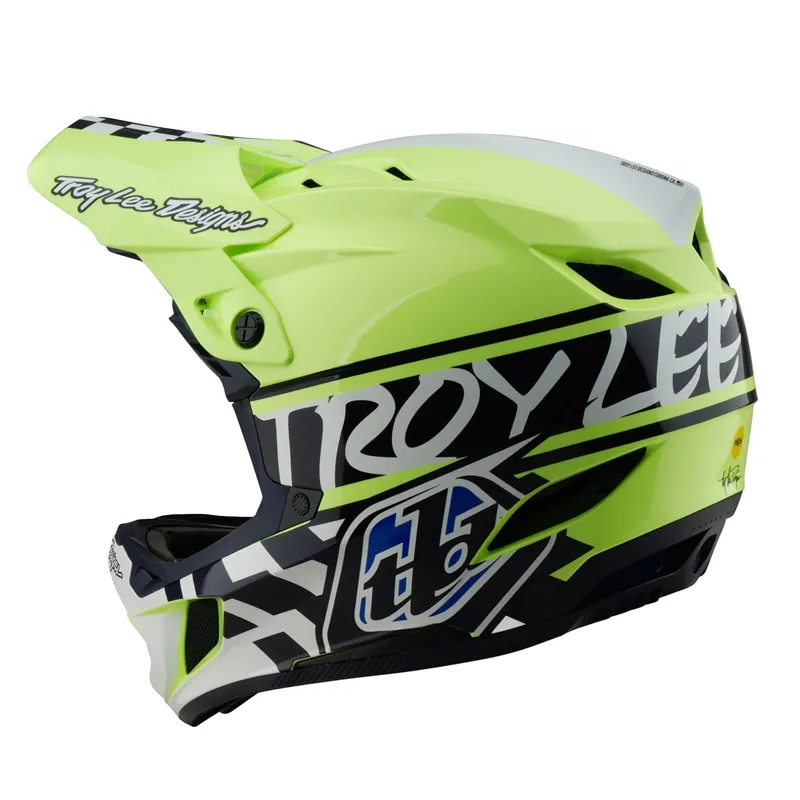 Troy Lee Designs D4 Polyacrylate Mips Full Face Helmet - Fifty-50 Navy/Glo Yellow-4