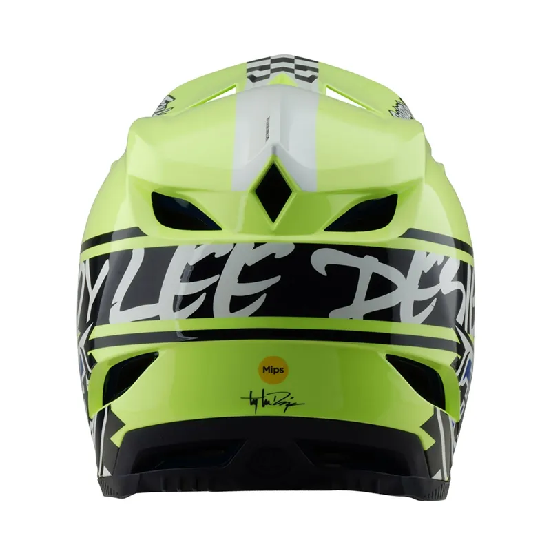 Troy Lee Designs D4 Polyacrylate Mips Full Face Helmet - Fifty-50 Navy/Glo Yellow-6