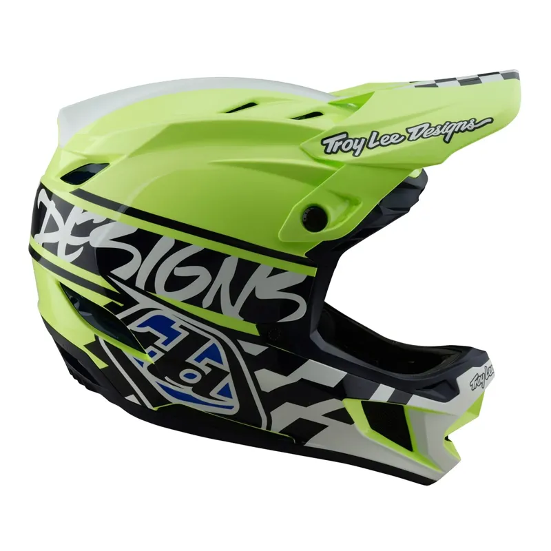 Troy Lee Designs D4 Polyacrylate Mips Full Face Helmet - Fifty-50 Navy/Glo Yellow-1