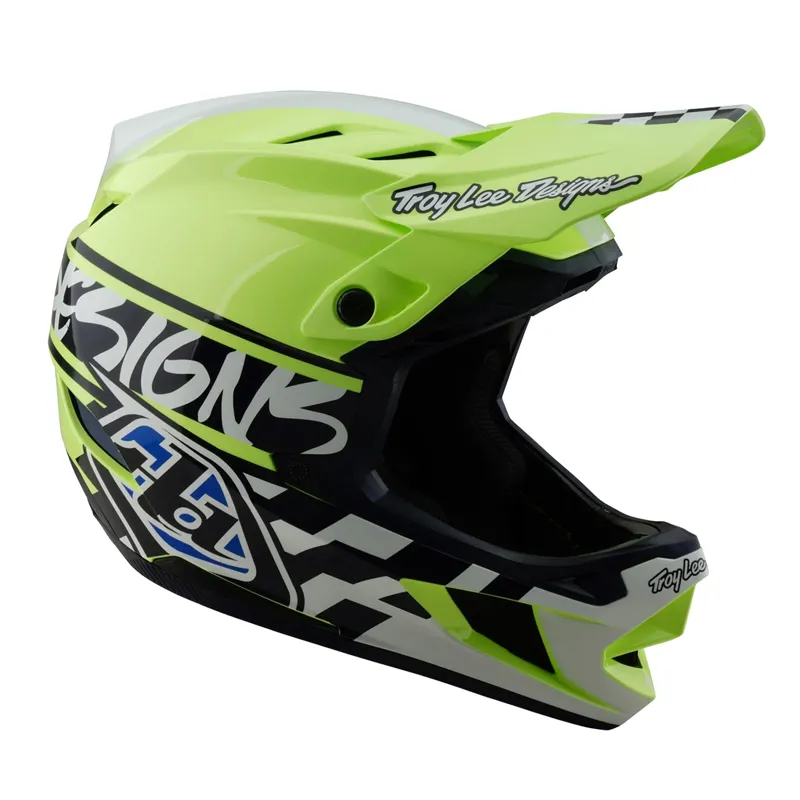 Troy Lee Designs D4 Polyacrylate Mips Full Face Helmet - Fifty-50 Navy/Glo Yellow-3