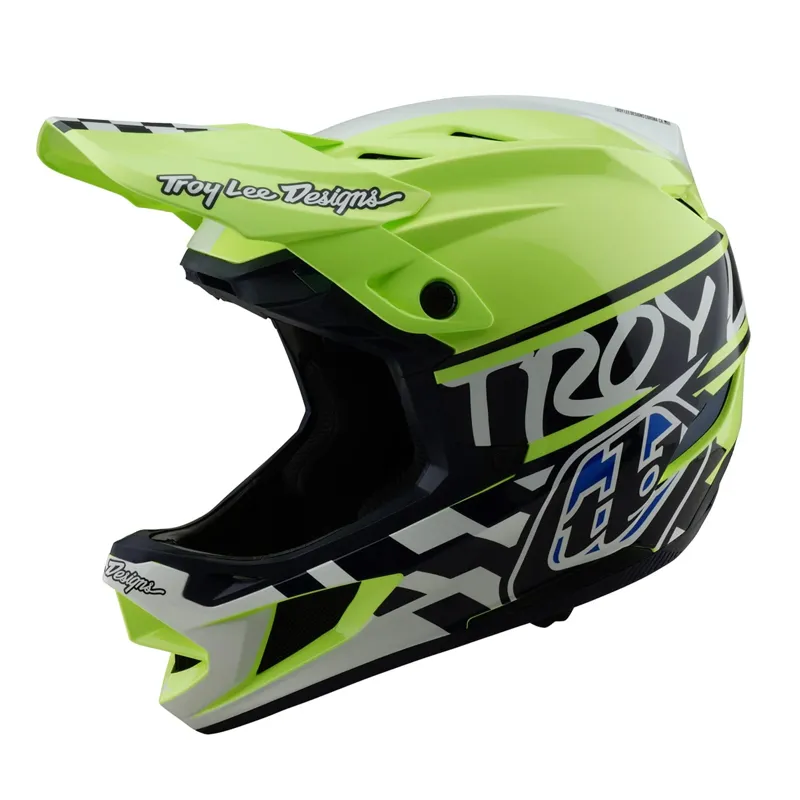 Troy Lee Designs D4 Polyacrylate Mips Full Face Helmet - Fifty-50 Navy/Glo Yellow-2