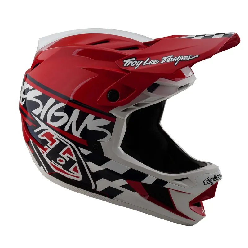 Troy Lee Designs D4 Polyacrylate Mips Full Face Helmet - Fifty-50 White/Red-3
