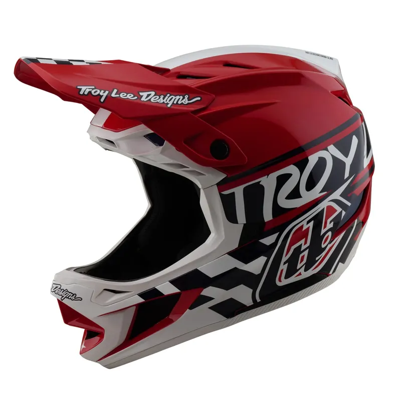 Troy Lee Designs D4 Polyacrylate Mips Full Face Helmet - Fifty-50 White/Red-2