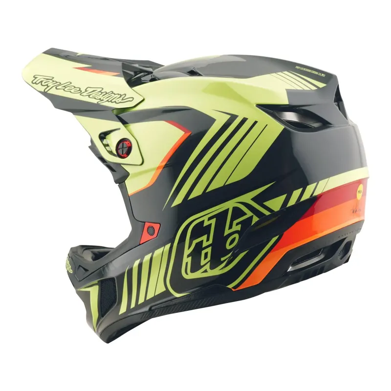 Troy Lee Designs D4 Polyacrylate Full Face Helmet - Qualifer Black/Yellow-4