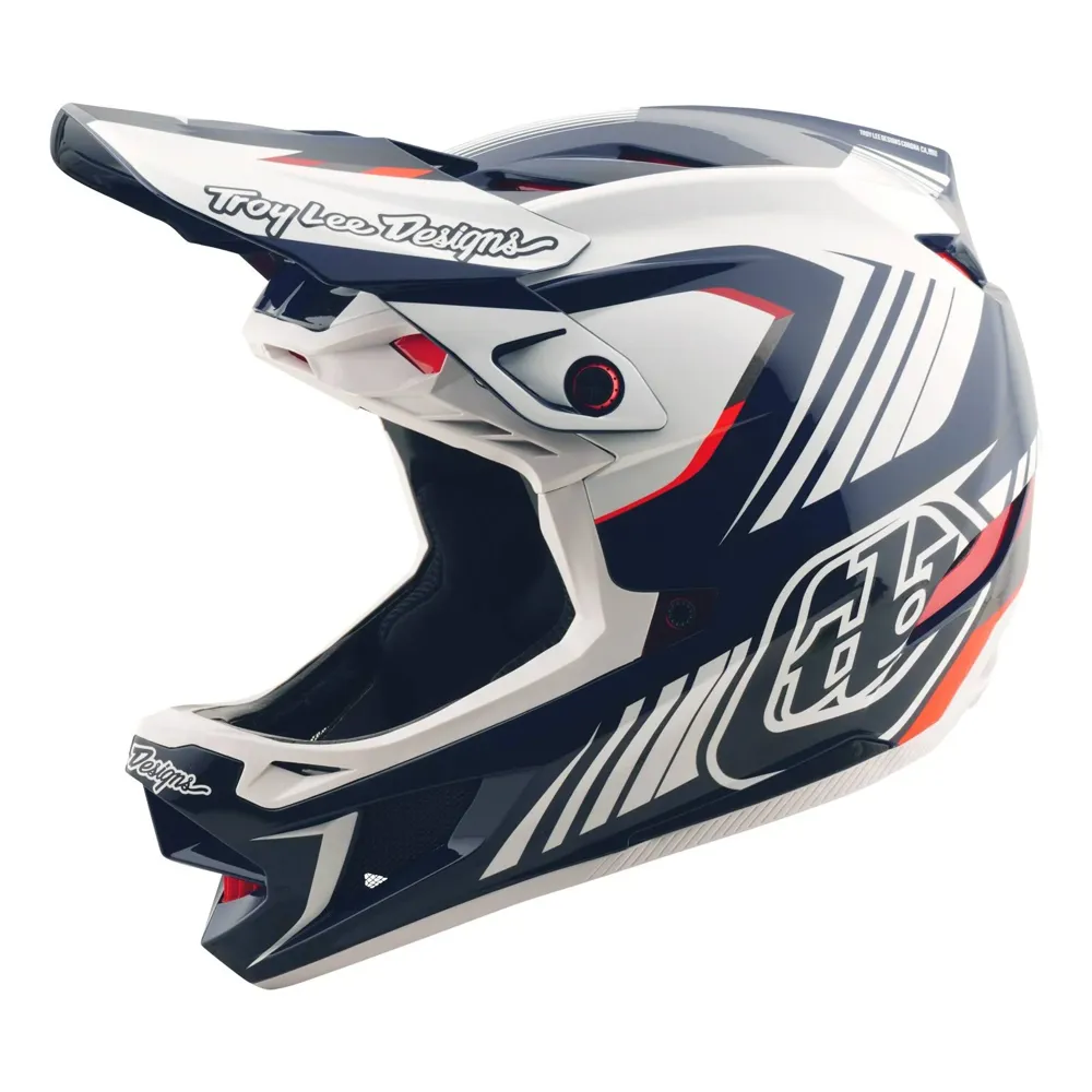 uPRISE Bikes Troy Lee Designs D4 Polyacrylate Full Face Helmet - Qualifer Blue/White | Price match, 365 day returns, 18-Month Warranty, Finance Available & Free UK Delivery