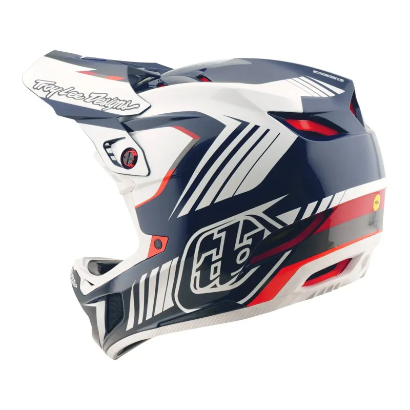 Troy Lee Designs D4 Polyacrylate Full Face Helmet - Qualifer Blue/White-3