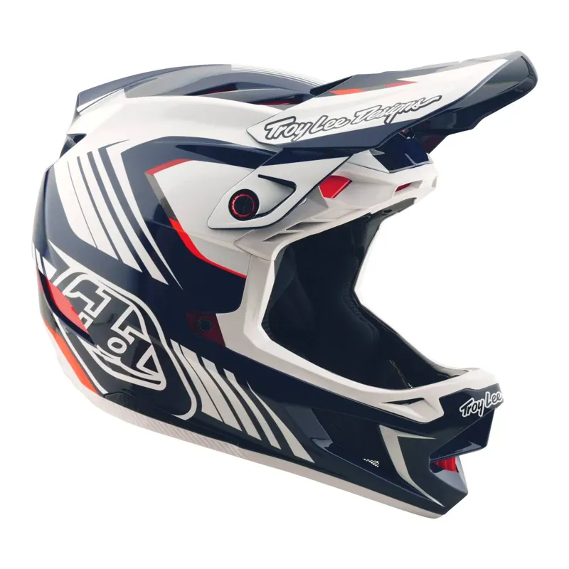 Troy Lee Designs D4 Polyacrylate Full Face Helmet - Qualifer Blue/White-7
