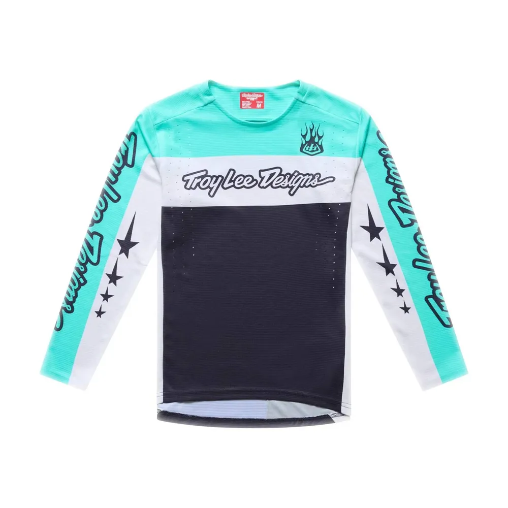uPRISE Bikes Troy Lee Designs Sprint Pro Youth Long Sleeve Jersey - Yo Moto Carbon | Price match, 365 day returns, 18-Month Warranty, Finance Available & Free UK Delivery